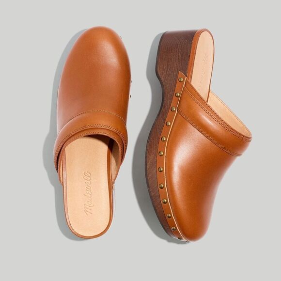 Madewell The Cecily Clog in Oiled Leather 8 - Picture 1 of 9